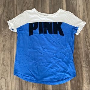 PINK—Blue and White Tshirt
